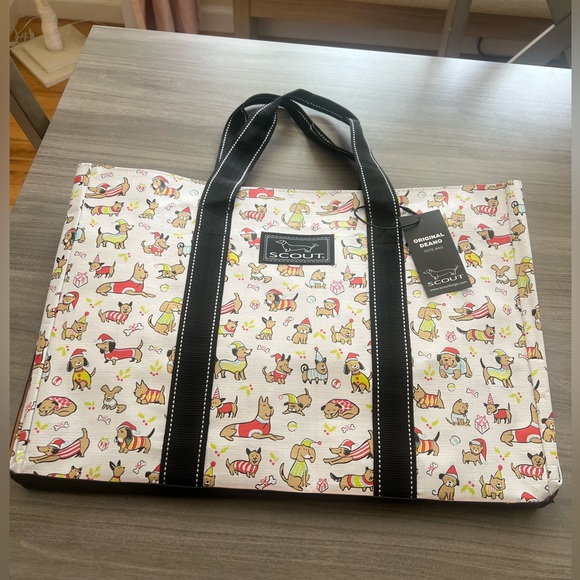 Scout Multicolor Holiday  Dog Pattern Tote - Picture 1 of 11